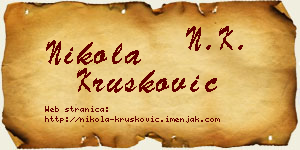 Nikola Krušković vizit kartica